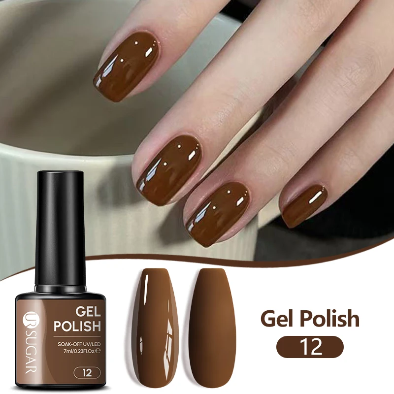

UR SUGAR 7ML Осенний гель для ногтей Коричневая серия Все для маникюра Гель-лак для ногтей Полуперманентный замачиваемый светодиодный УФ-лак для дизайна ногтей
