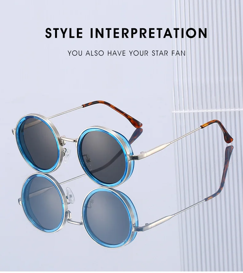 2026New Unisex UV400 Sun Glasses High Quality Circle Metal Frame Sunglasses Man Woman Shades  Fashion Versatile Trend Steam Punk