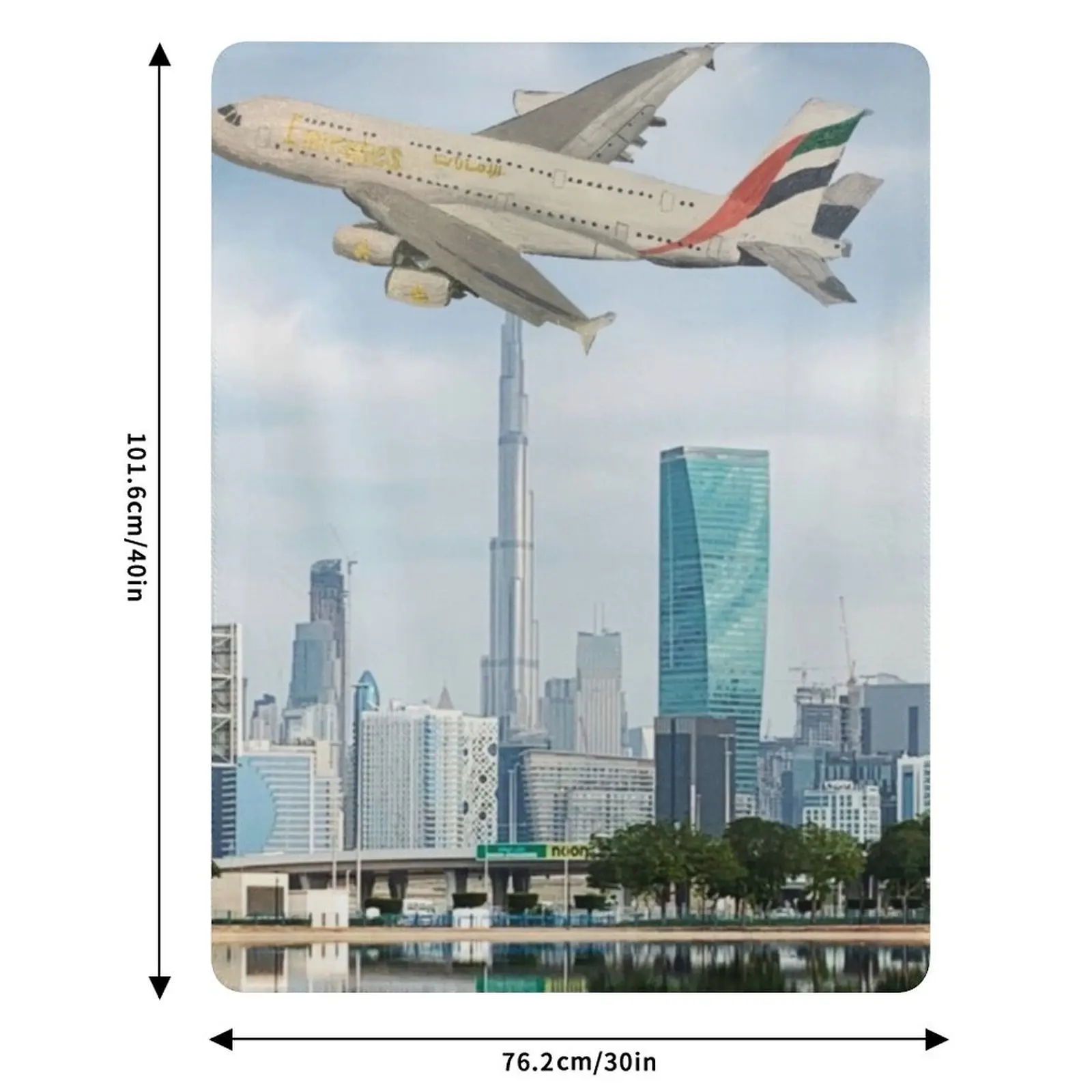 الإمارات ايرباص A380 تحلق فوق دبي رمي بطانية ثقيلة للنوم محشوة أريكة الصيف الفراش البطانيات