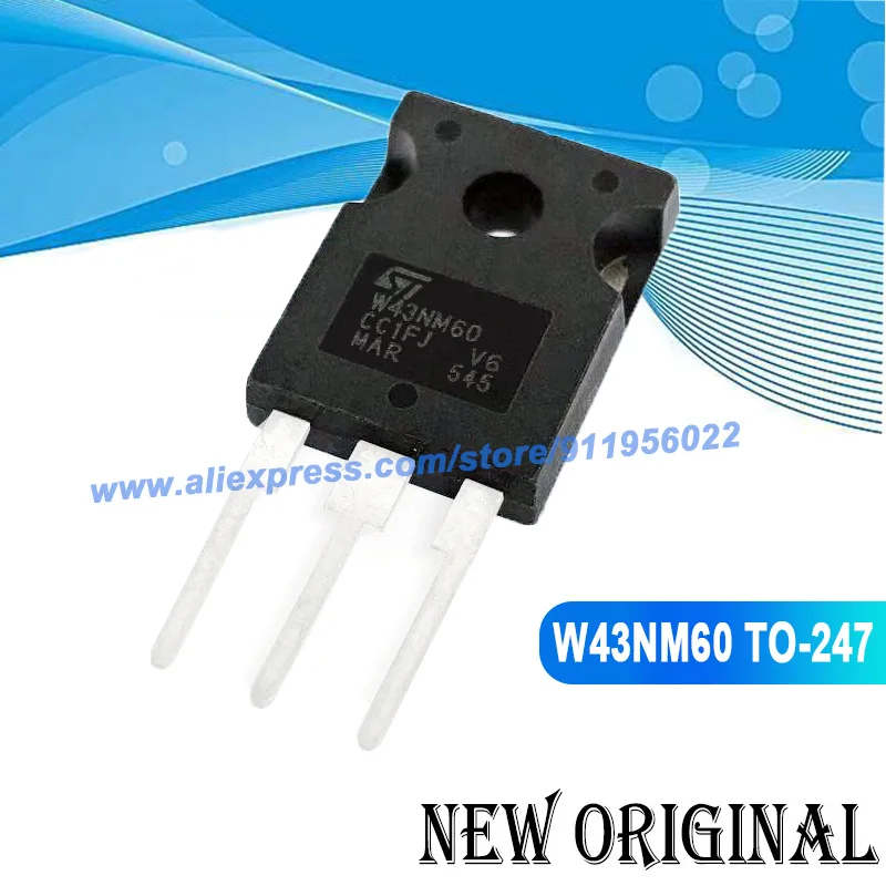 (5 Pieces) W43NM60 STW43NM60  TO-247 650V 35A / 13N95K3 STW13N95K3 950V 13A / W24NM60N STW24NM60N 650V 17A TO-247