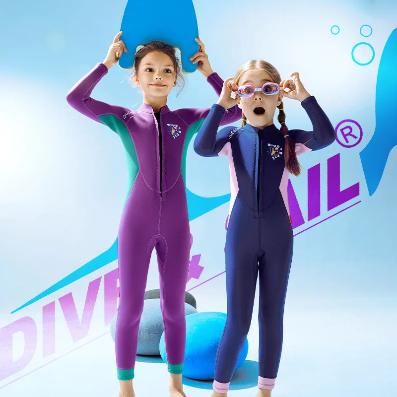 

Children's warm 2.5MM long sleeved cold proof thick diving suit