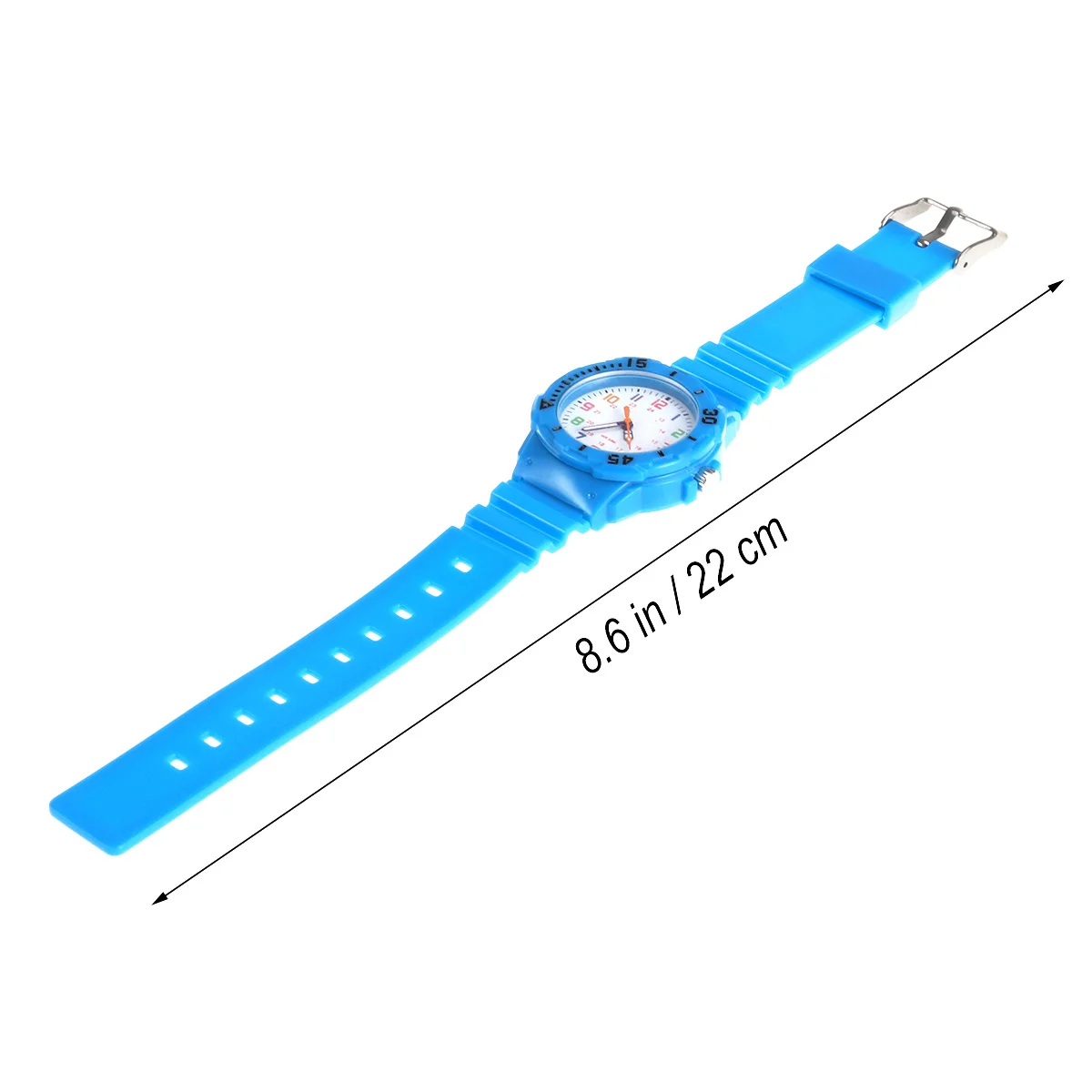 Kids Waterproof Watch Sky-Blue Adjustable Pu Strap Sports Wristwatch For Children Boys Girls Swimming Bathing Gift Quartz