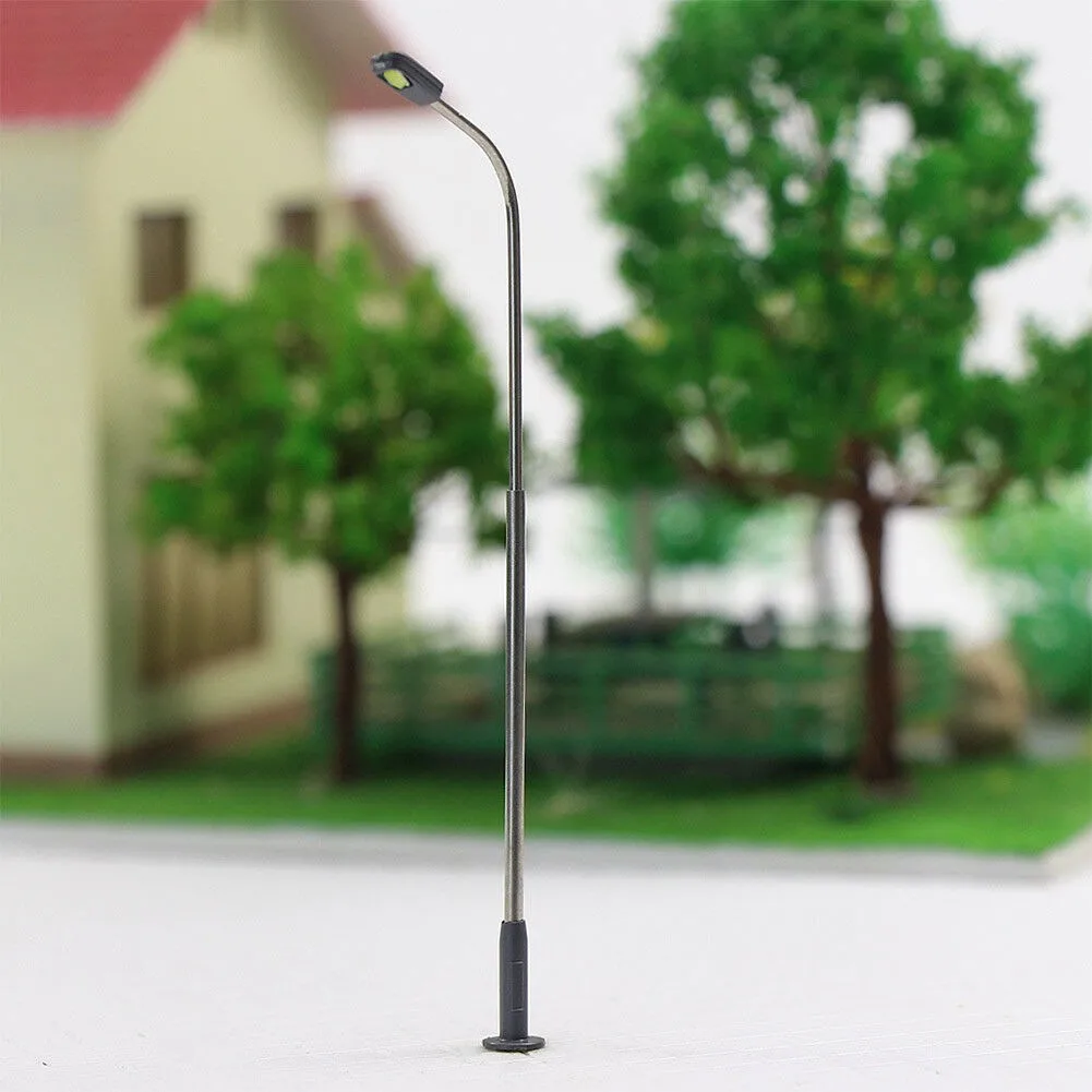 10pcs Model Railway Train Lamp Post Street 1:75-500 Advertising Lights 3V LED DIY Lamppost Layout Diorama Sand Table Landscape