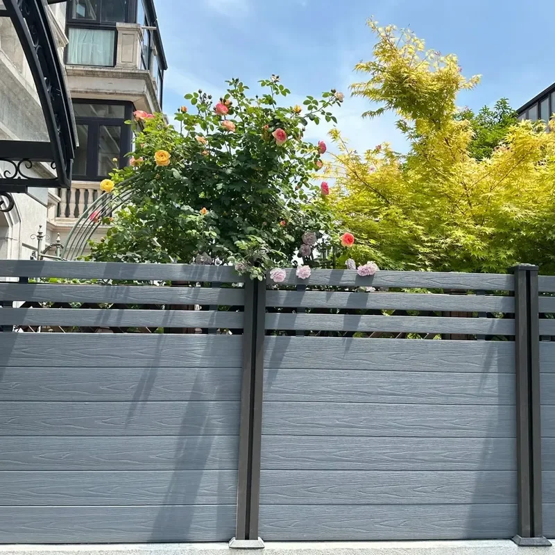 1.9x1.8M WPC Waterproof Fireproof Heat Treated Garden Privacy Slat Fence Panels Eco Friendly Rodent Proof