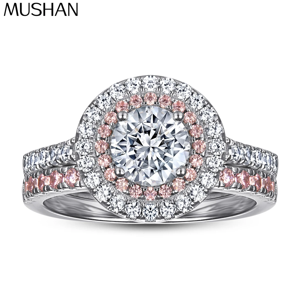 

MuShan Designer Jewelry 925 Sterling Silver Ring Cubic Zirconia 5A Triangle Party for Wife Rhodium Plated Fine Jewelry Rings
