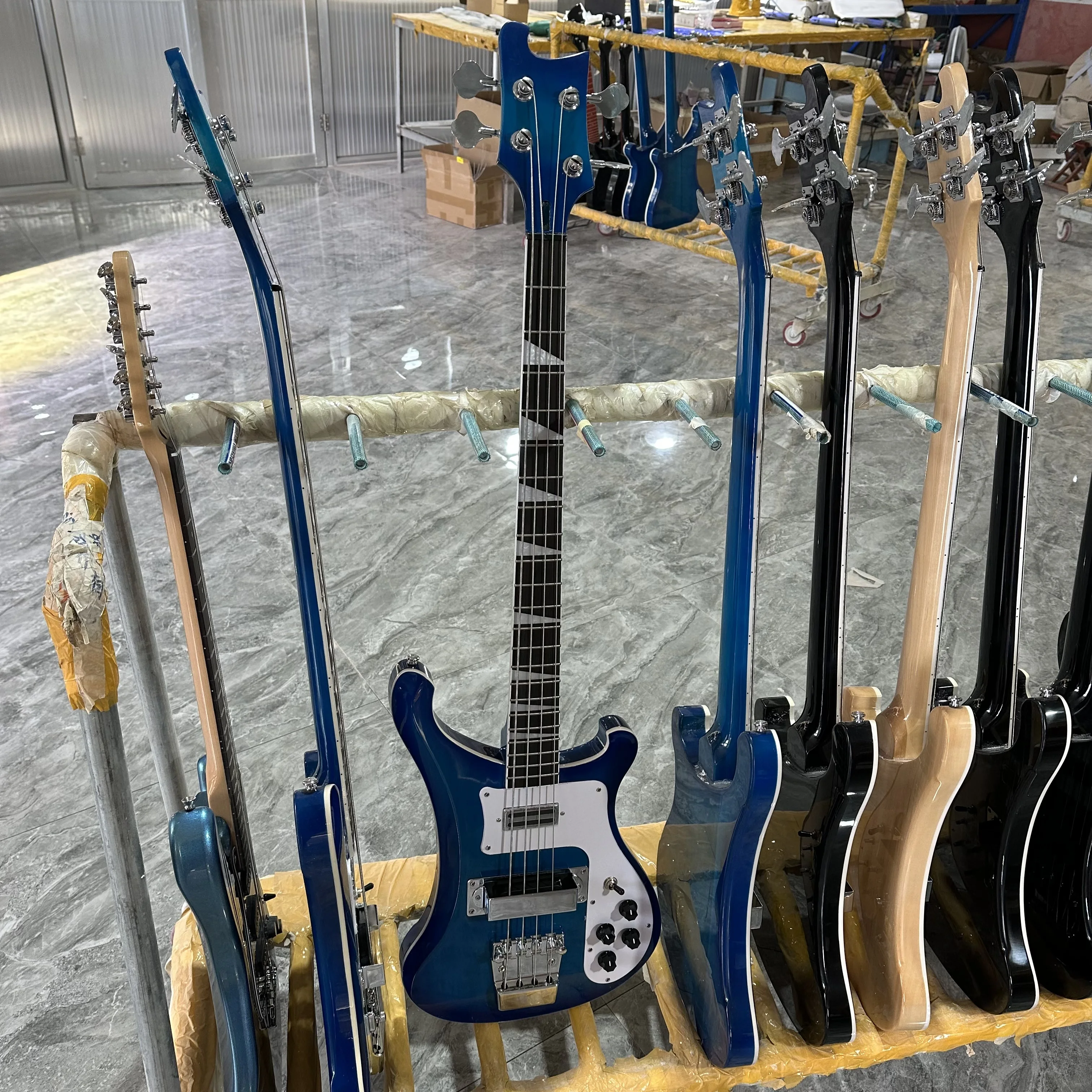 Rickenbacker 4003 Bass Electric Guitar Transparent Blue Color Chrome Hardware High Quality Guitarra