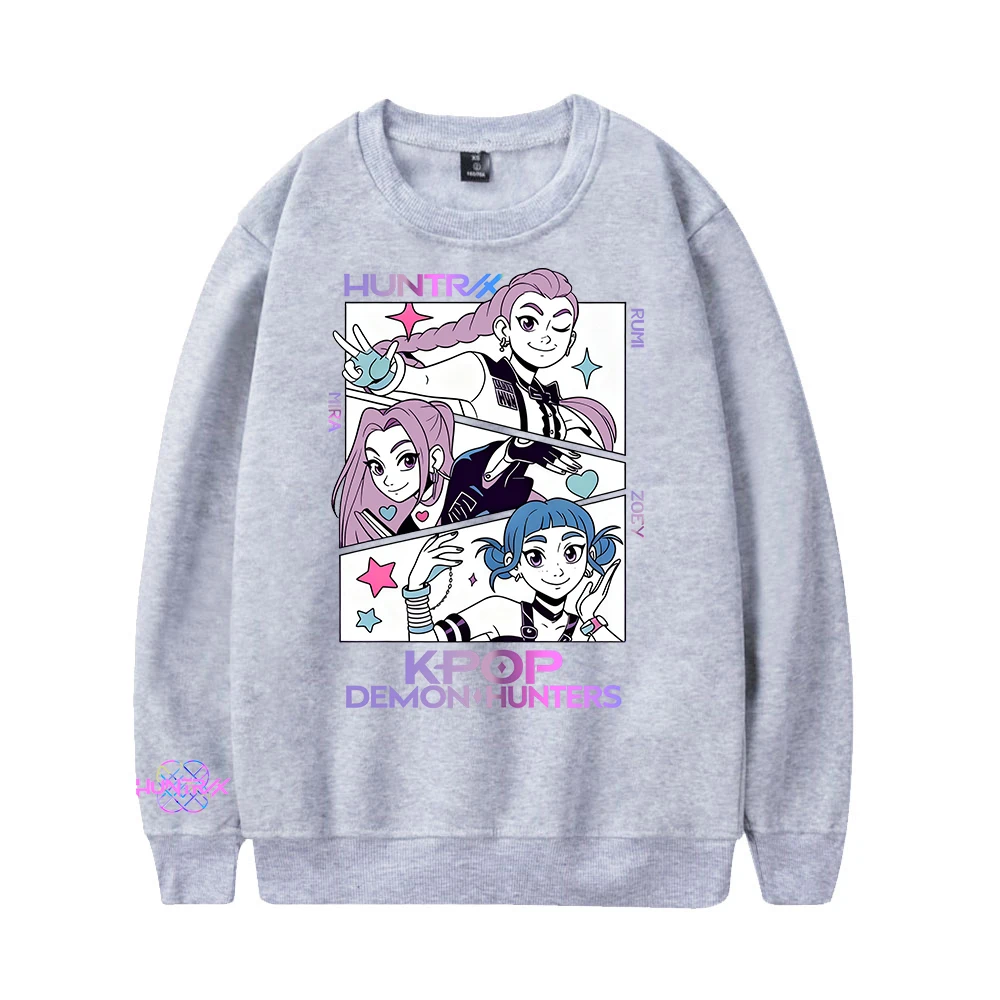 سويت شيرت شتوي بغطاء للرأس بأكمام طويلة مطبوع عليه Kpop Demon Hunters #4