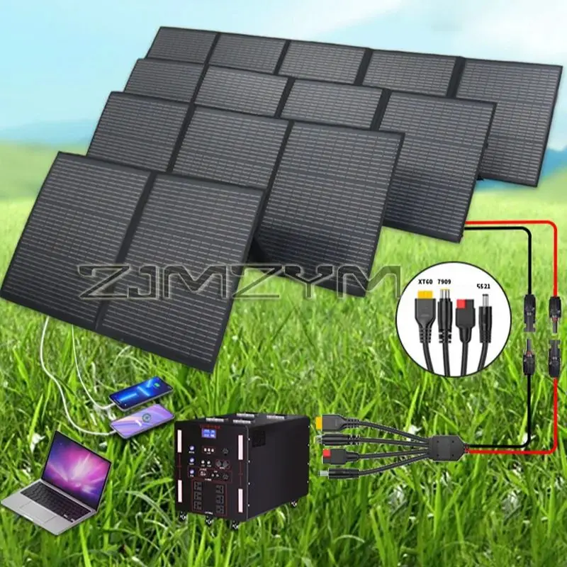 Foldable Solar Panel 300W / 250W / 200W Solar Panel with Solar Output for Power Station Solar Generator