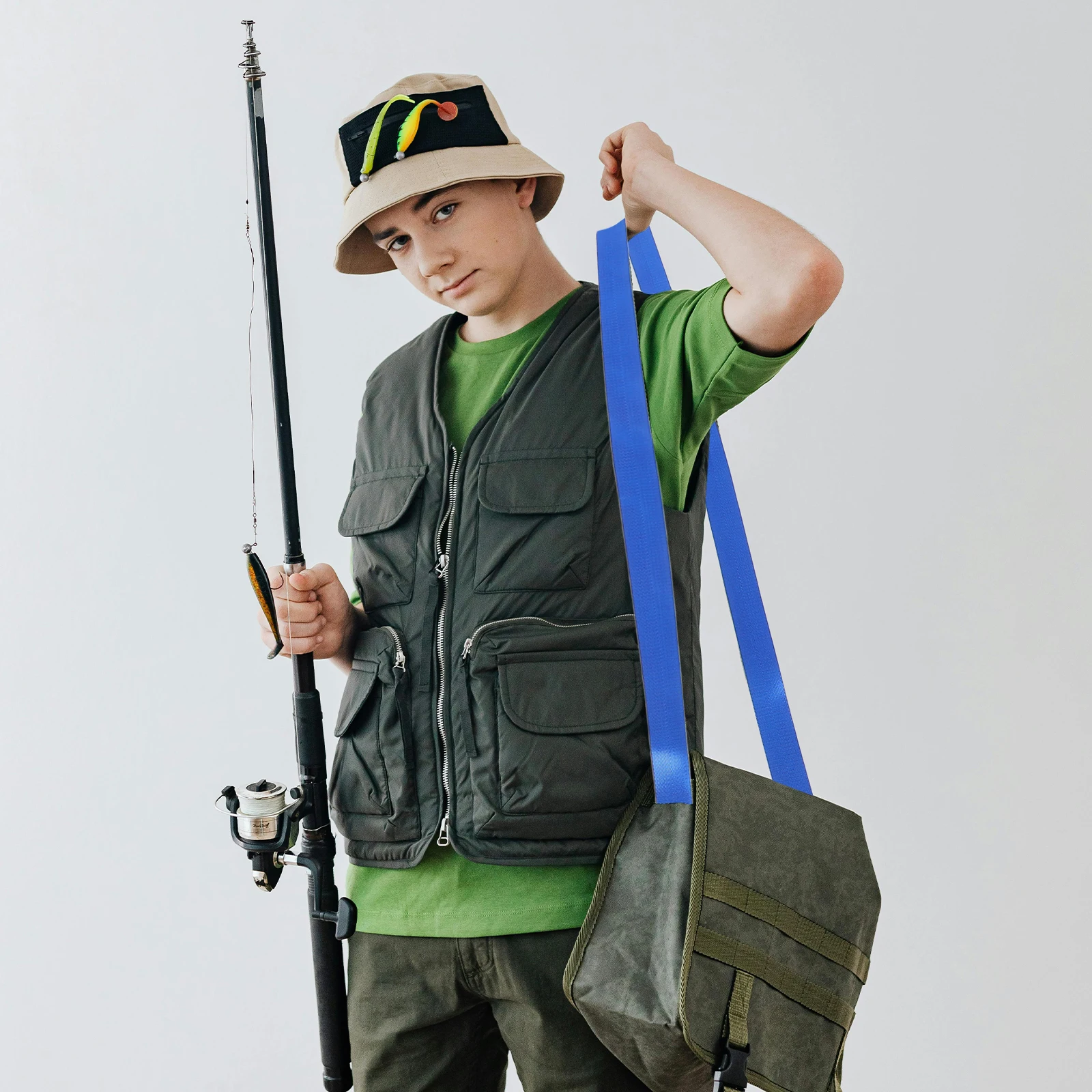 

Fishing Box Shoulder Strap Thickened Padded Adjustable Universal Replaceable Fishing Supply Strap Blue Multifunction Sports