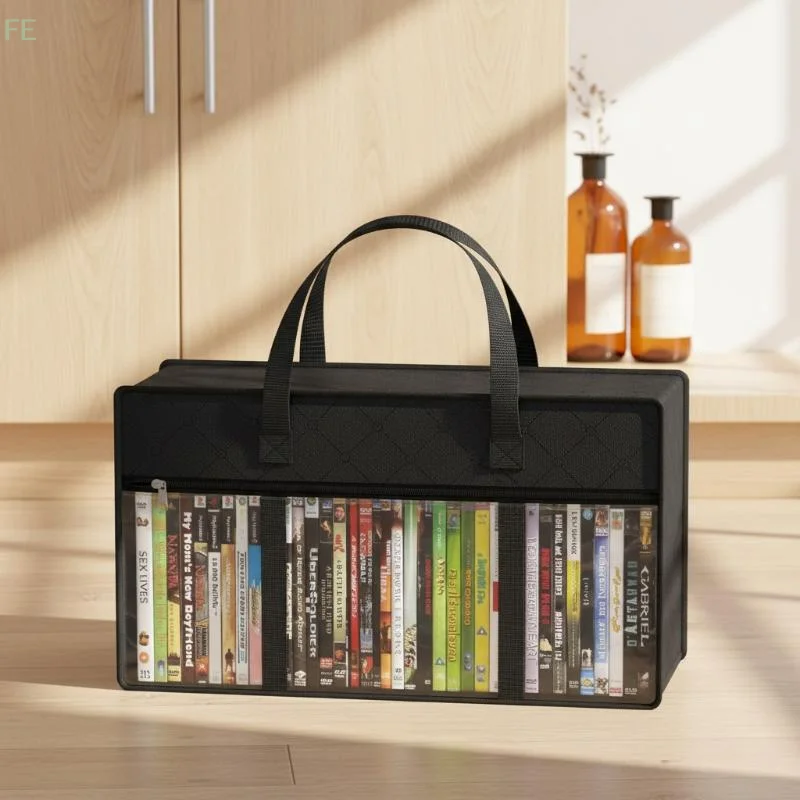 Sac de rangement en tissu non tissé pour DVD, bandes dessinées, idéal pour les cadeaux, usage personnel, rangement de bureau, collection transparente