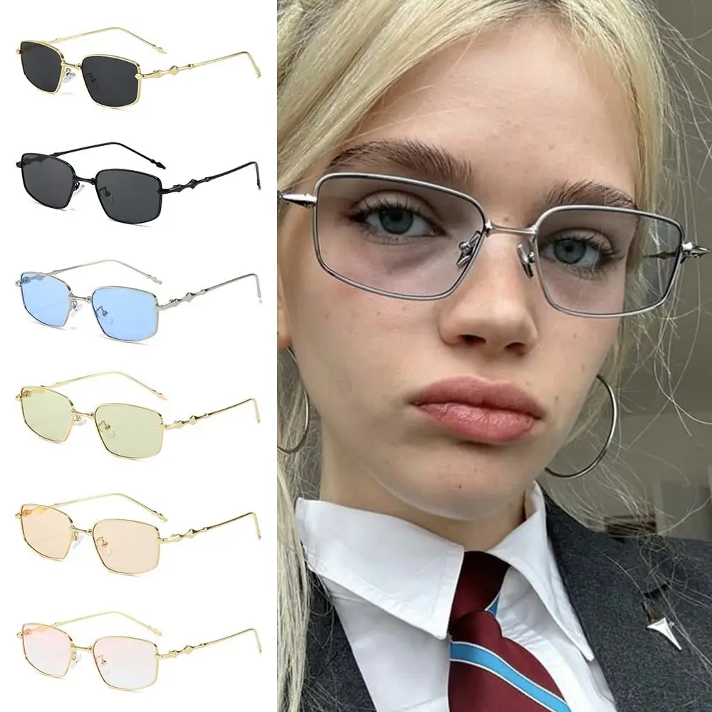 

Anti Blue Light Irregular Square Shades with Metal Frame Vintage Narrow Frame Sun Glasses High-End Eyeglasses Frames