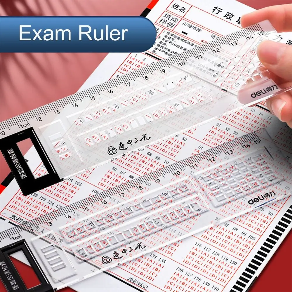 Drawing Tool 15cm Exam Straight Ruler Plastic Multifunction Drawing Ruler Transparent Measuring Ruler School