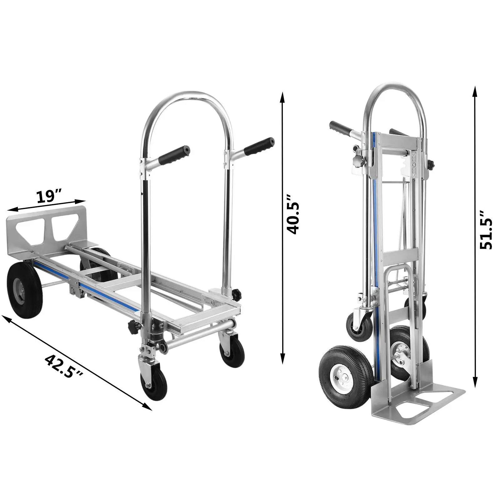 

Hand Folding Cart Aluminum Folding Shopping Cart With 2 or 4 Wheels for Transport and Moving in Warehouse Supermarket
