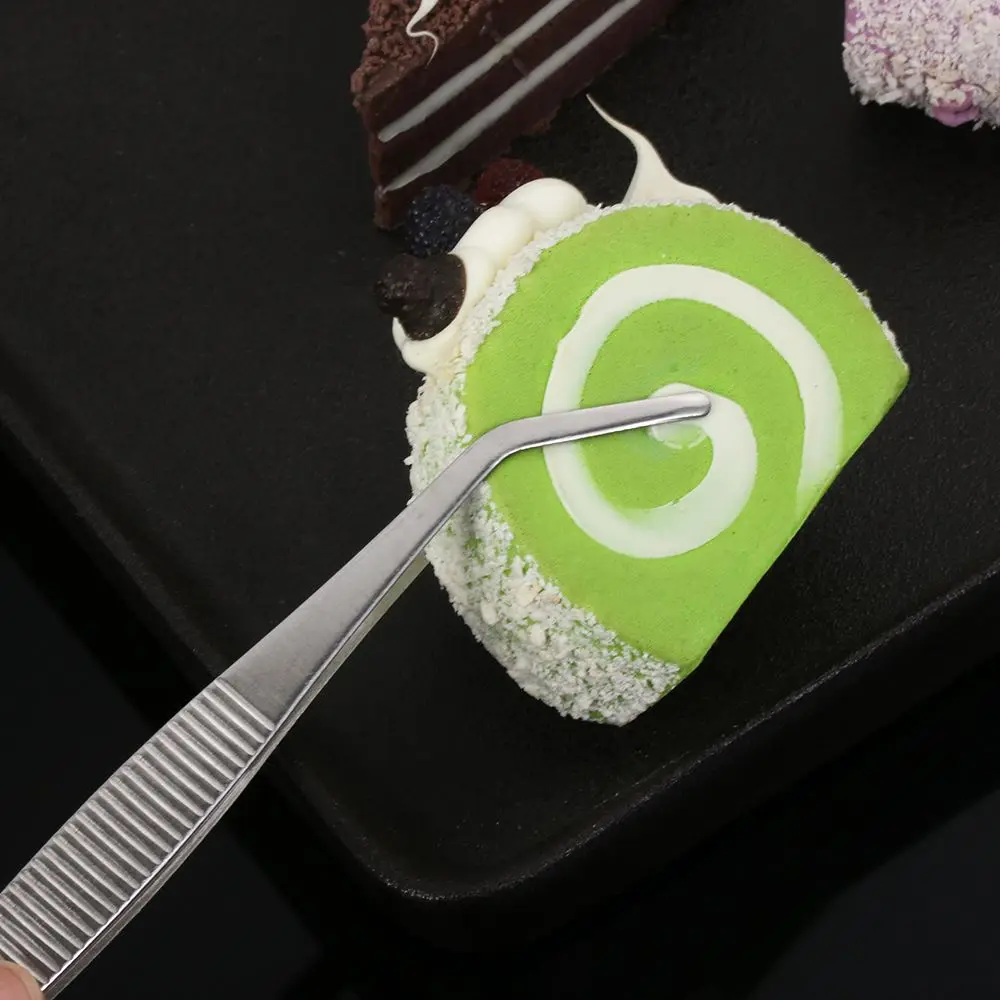 Plating Serving Presentation Chef BBQ Clip Food Tweezer Barbecue Tongs Stainless Steel