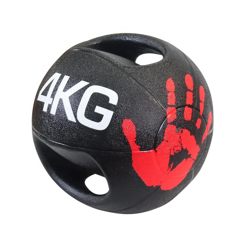 Cheap Adjustable Competition Gym Manufacturer Latest Sale Sport Double Handle Medicine Ball Rubber Solid Gravity Ball