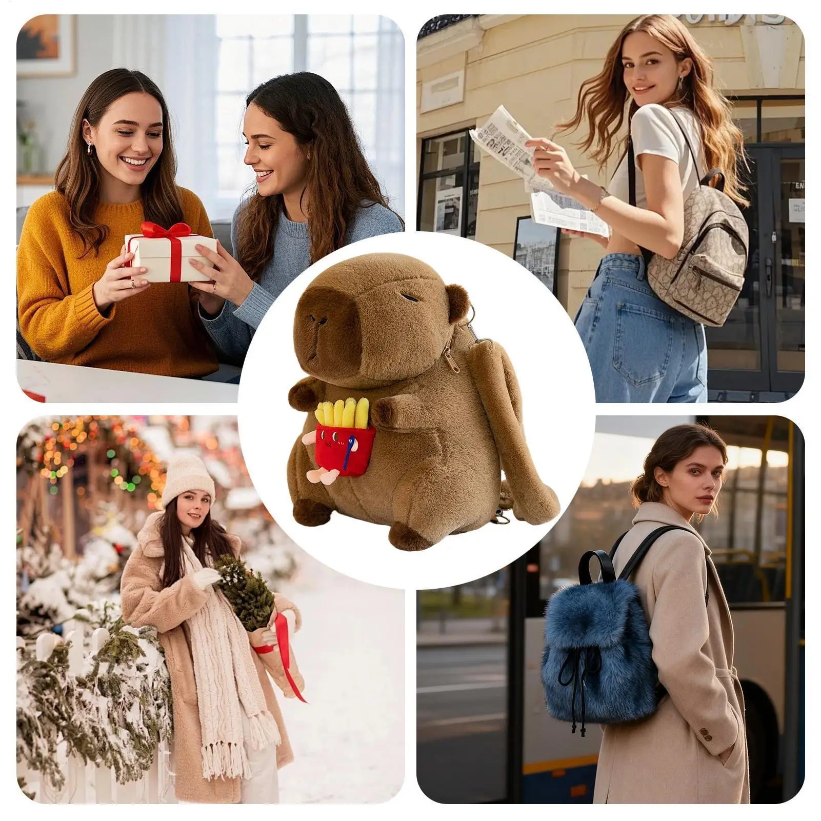 

Рюкзак с животными, большая вместительная сумка для книг, школьные принадлежности, рюкзак с мягкими животными для детей, девочек, день рождения, путешествия, поездка