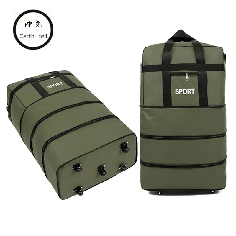 Luggage 32 Inch 5 Wheels Waterproof Portable Travel Suitcase Nylon Cloth Fabrics Air Carrier Box Folding Suitcase Bags Handbag