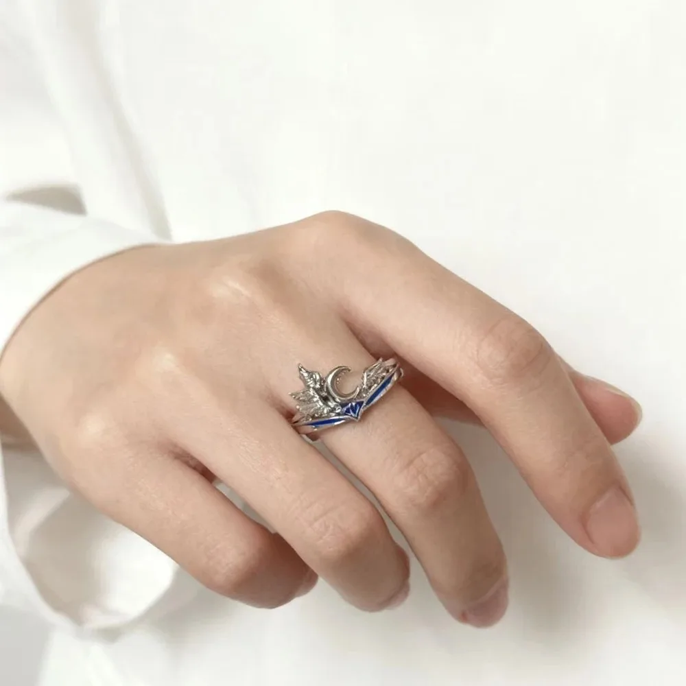 Game Genshin Impact Columbina Ring Cosplay Metalen Verstelbare Ringen Hip Hop Unisex Mode Vinger Ring Volwassen Partij Props