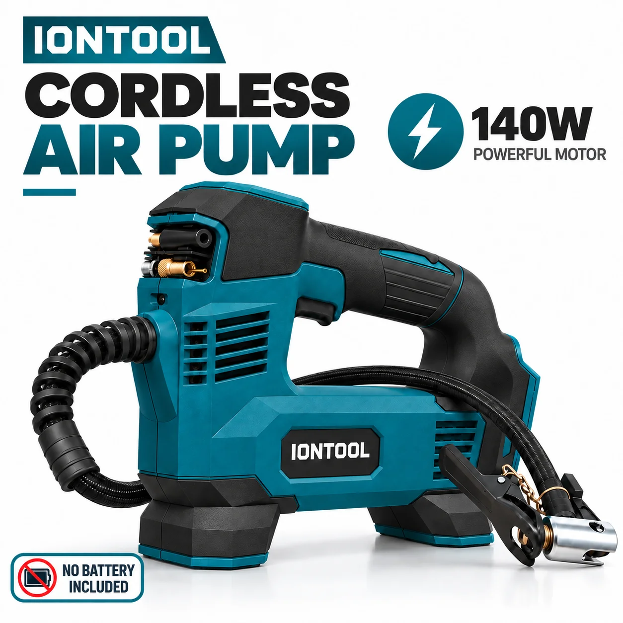 IONTOOL Cordless Air Pump 140W For ATV Tire Inflation and Golf Cart Tire and Lawn Mower Tire Filling and Pressure Restoration
