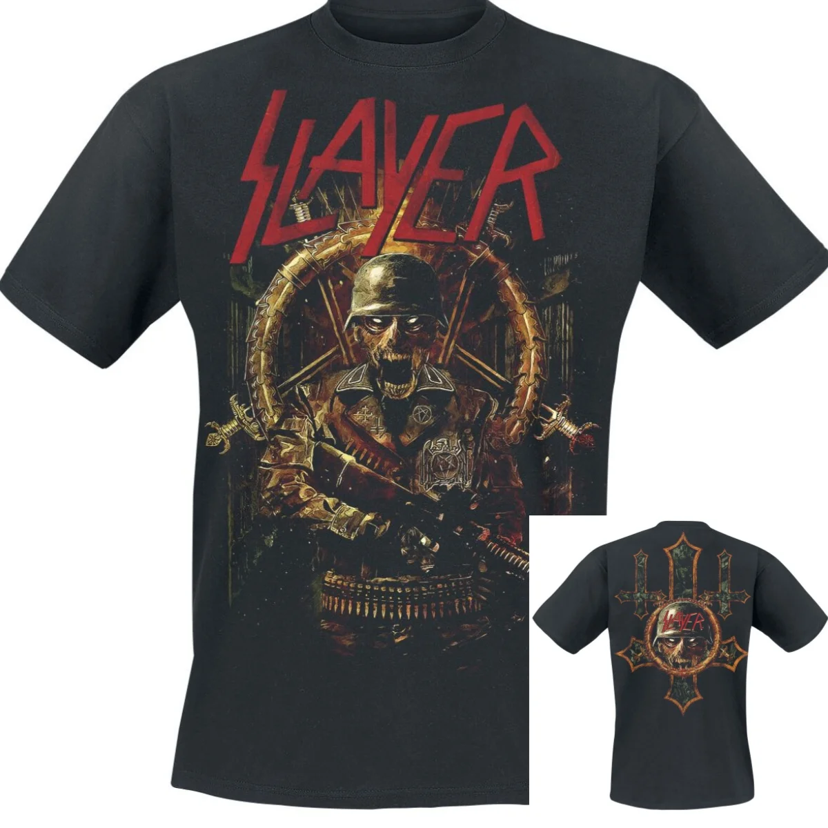 Seasons Gold Eagle  Slayer T-Shirt Men Women Vintage Metal Rock Band Graphic Tee 100% Cotton Summer Streetwear Top
