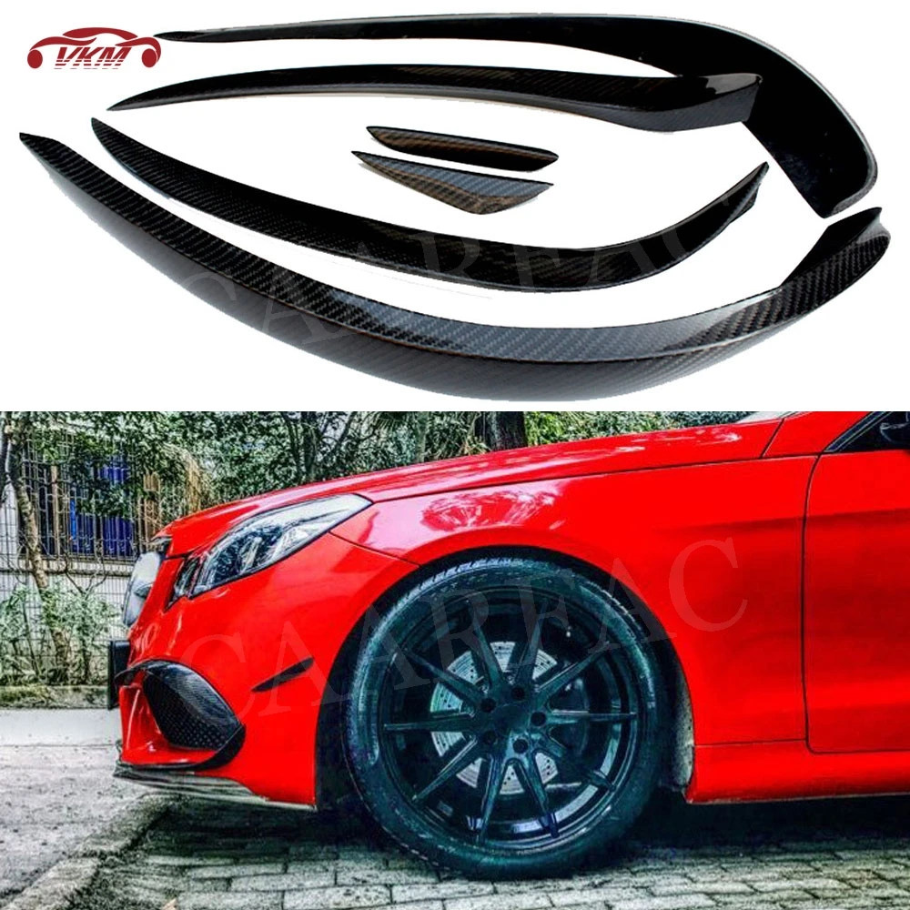 

6PCS/Set Carbon Fiber Front Fog lamp Bumper Fins Canard Splitters Spoiler for Benz W207 C207 Coupe 2 Door 2014 -2016