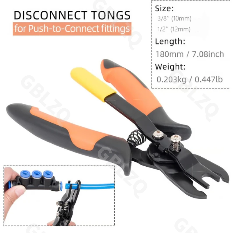 Pneumatic Disconnect Tool Set Push-to-Connect Pneumatic Fittings Removal Tool Quick Air Hose Disconnect Pliers for Maintenance