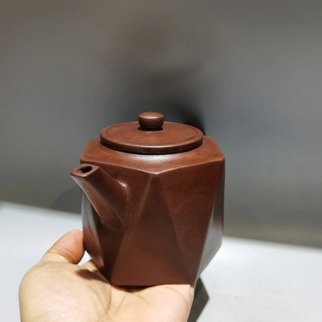 Yixing Purple Clay Teapot Polygonal shaped pot Square edged teapot Kettle Teapot Amass wealth Ornaments