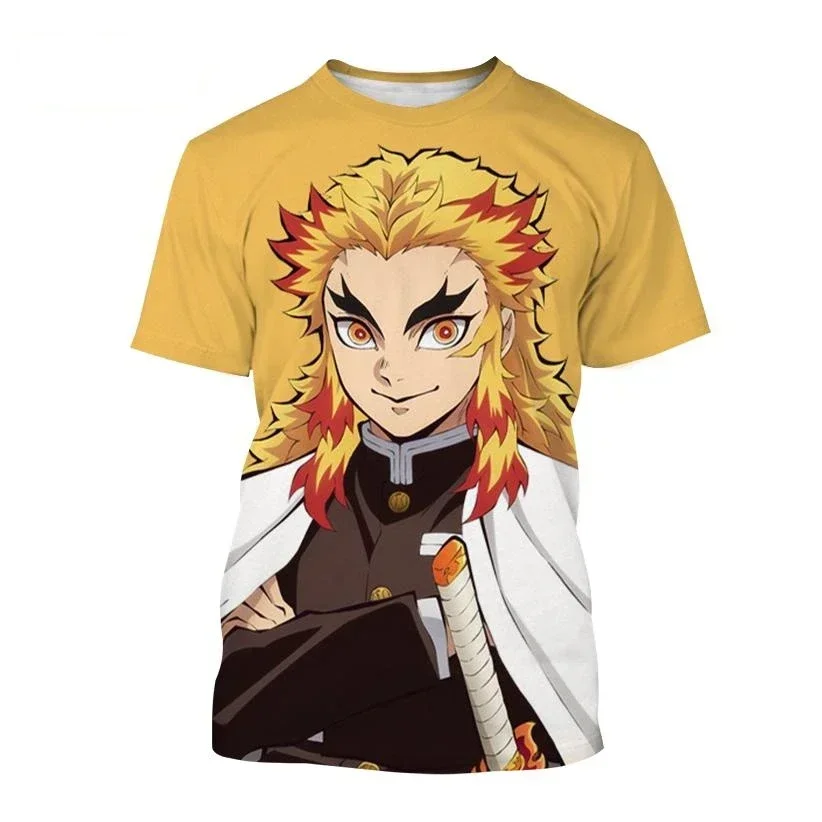 New Anime Demon Killer Kimetsu No Yaiba Kamado Nezuko Kochou Shinobu Cosplay 3D Printed Fashion T-shirt Cartoon Loose Short Slee