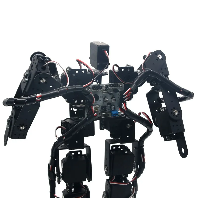 17DOF Biped Robotic Educational Robot Humanoid Robot Kit Servo Bracket Ball Bearing Black - view 4