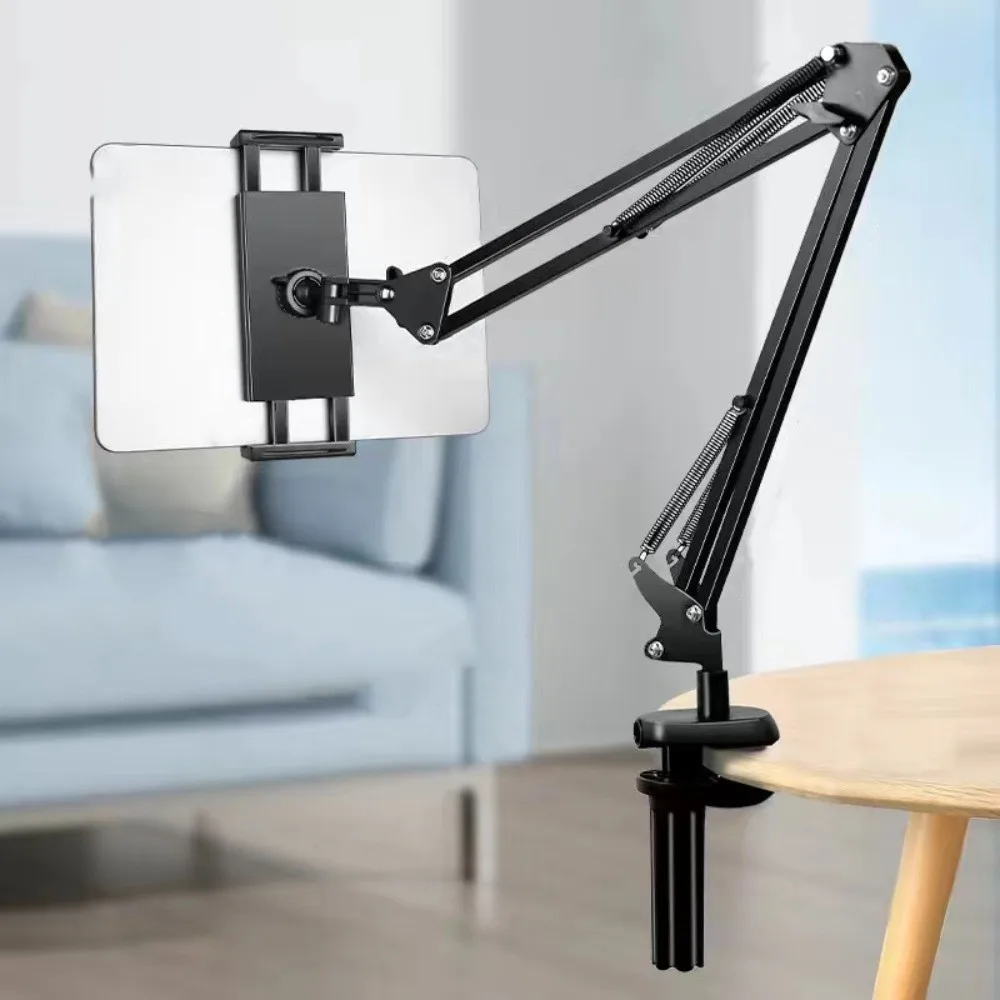 

360 ° Вращающаяся подставка для планшета с кроватью, универсальная гибкая настольная подставка для телефона, стальной кронштейн, регулируемый по высоте держатель для планшета и телефона