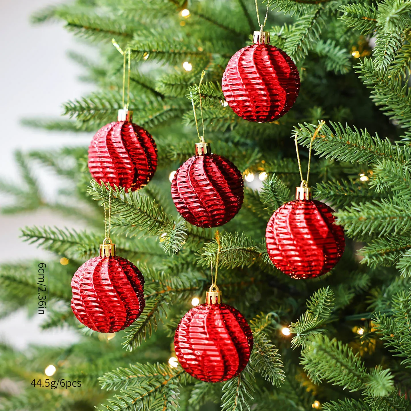 Transparent Electroplated Christmas Ball Ornaments Set 6CM Diameter Plastic Hanging Decor For Festive Home And Event Use