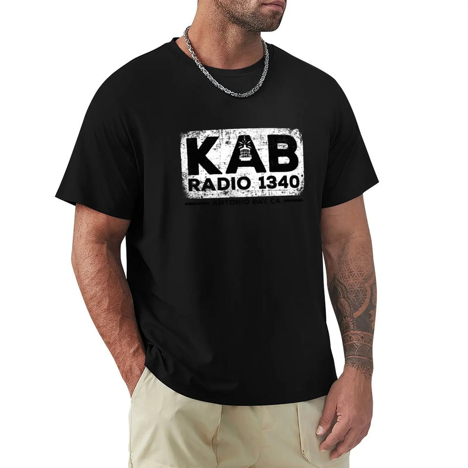 

KAB RADIO 1340 THE FOG T-Shirt quick drying Short sleeve tee fashion shirts t shirts for men cotton
