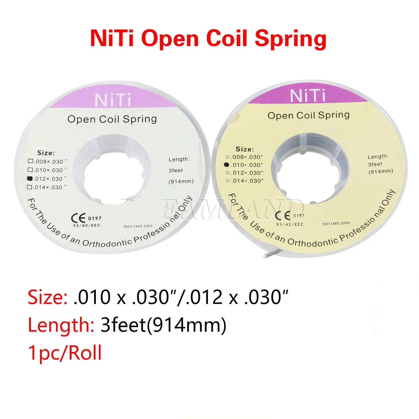 Dental Orthodontic Niti Open Coil Spring Spool .010/012 Inch 914mm