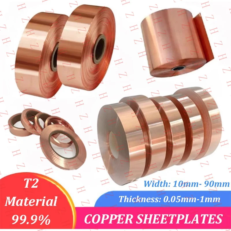 

U+ T2 Copper Sheet Strip Thickness 0.05mm-1mm Width 10mm-90mm Flexible Pure Copper【Wholesale private message sellers】