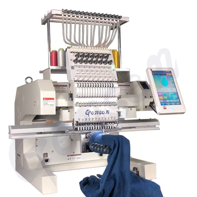 High-end fully automatic one head 600x400mm  hat bag shirt pants logo making single head computerized embroidery machines