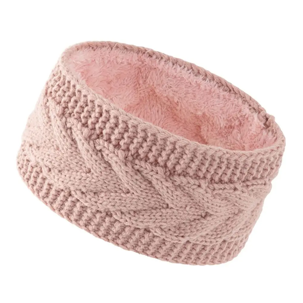 

Fashion Warm Winter Headbands Fleece Lining Thicken Headscarf Wide Edge Windproof Knitted Headbands Hair Accessories