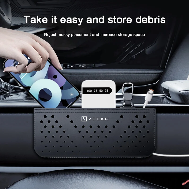 For ZEEKR 001 007 009 7X Z Paste Type Storage Box put cell phone bag Multi-Functional Car Seat Back Net Storage Bag Accessories