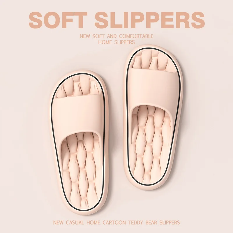 جديد سوبر ضوء النعال الناعمة بسيطة الأزياء الشرائح إيفا الأحذية المرنة أحذية رياضية ملونة في باب الحمام الوجه يتخبط بالجملة