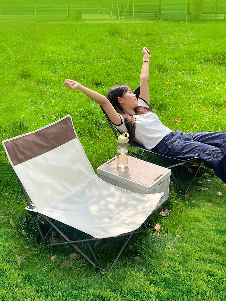 

Lunch Rest Treasure Folding Chaise Outdoor Sitting and Sleeping Portable Lunch Rest Bed Picnic Camping