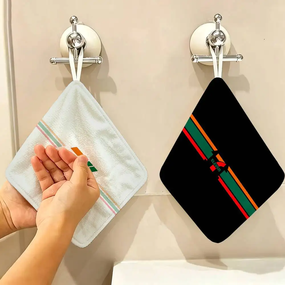 7-E-ELEVENS Polyester Cotton Hanging Kitchen Towel, Soft Hand Wiping Towel, Reusable for Kitchen Bathroom Home