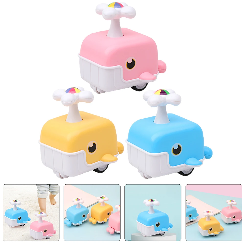 

3pcs Car Lovely Whale Shape Interactive Pressing Vehicle Cartoon Whale Kids Birthday Gift Party Favors Household Car Plastic