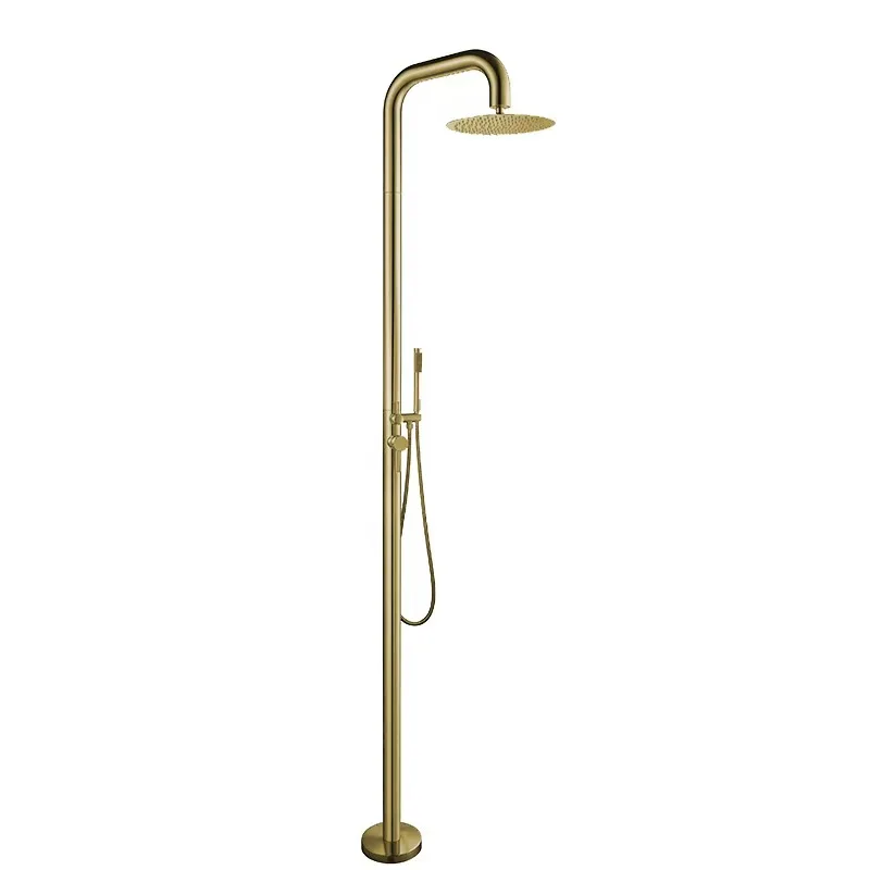 

Outdoor Floor-standing High-end Shower Head Stainless Steel Beach Faucet Cold and Hot Water Shower Set