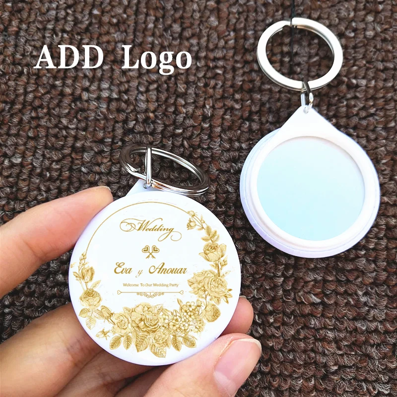 

Customized Keychain with mirror for guest, wedding gifts for guests, baby shower, birthday, personalized Party Favors Souvenir