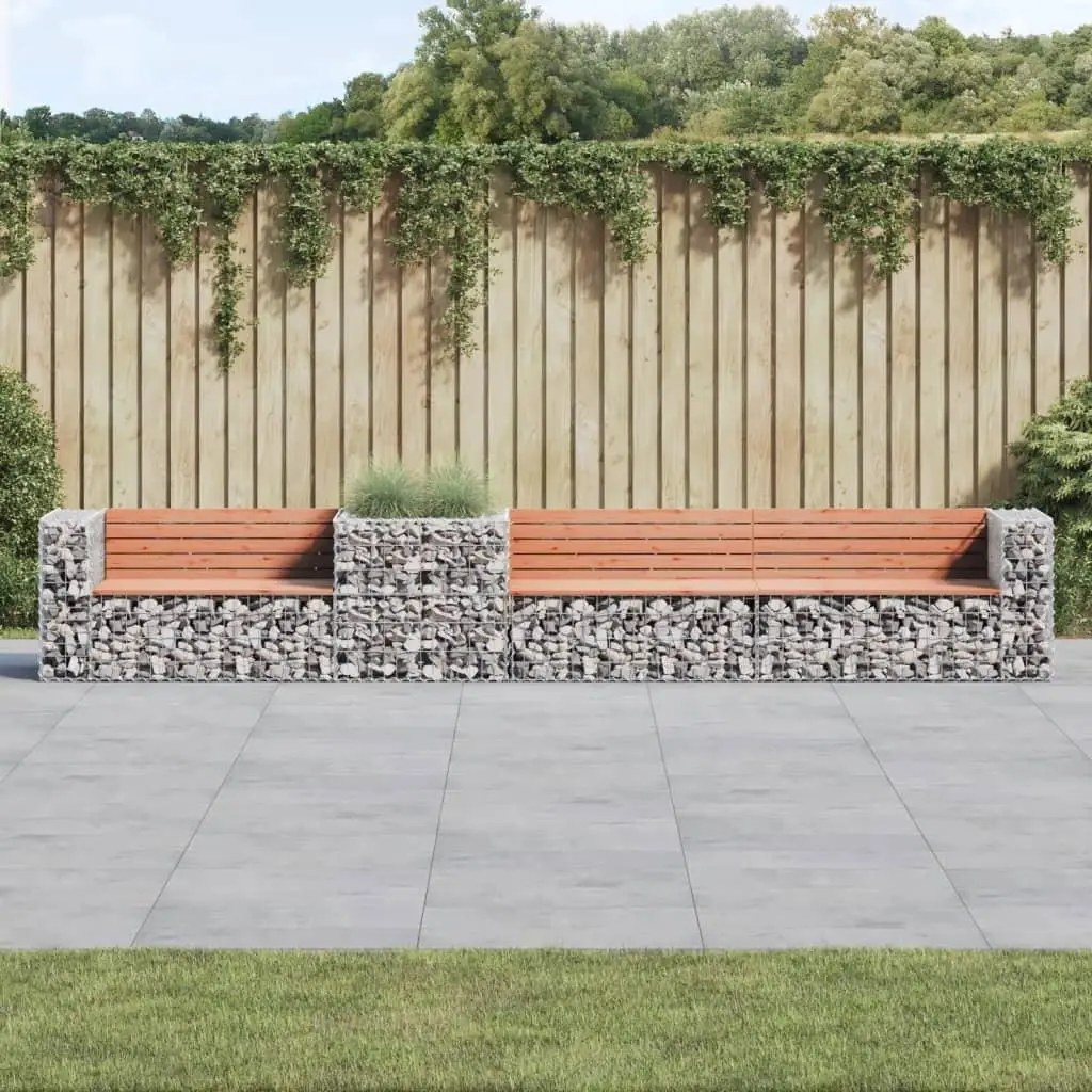 

Garden Bench Wooden Silver Gabion Basket Design Outdoor Furniture