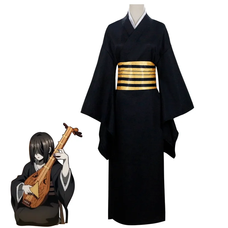 Nakime Otokawa Cosplay Costume Anime  Kimetsu No Yaiba Suit Uniform Belt Kimono Uniform