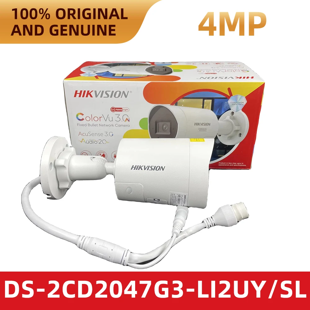 Hikvision 4MP IP Camera DS-2CD2047G3-LI2UY/SL ColorVu Full-Color Night Vision NEMA4X Human Vehicle Detection Two-way Audio Out