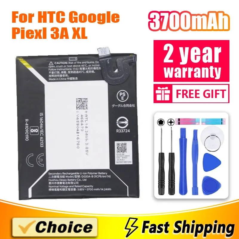 100% Original Battery For Google Pixel XL 3 3XL 3A XL 4 4A 5 5A 5 XL,G020E-B Brand New Replacement Phone Lithium Battery+Tools