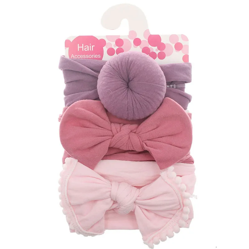 

3PCS/Set Infant Baby Girl Boy Elastic Headbands Bowknot Or Round Ball Decor Toddler Holiday Party Hair Band Headwear Accessories
