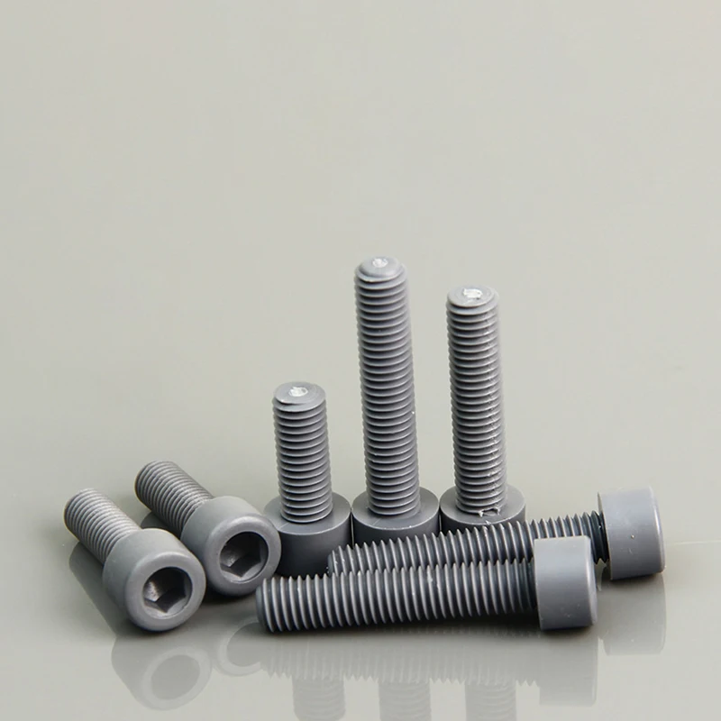 10-50 st Grijs PVC Hexagon Hex Inbusbout M3 M4 M5 M6 M8 M10 Isolatie Plastic Hexagon Inbusbout Schroeven L: 5-60mm