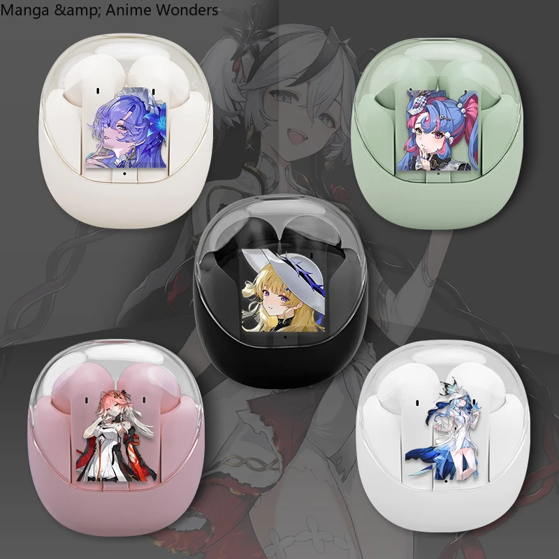 

Game Wuthering Waves Cantarella Cosplay with Hints Voice Android General Ear Clip Type Wireless Bluetooth Earphones Student